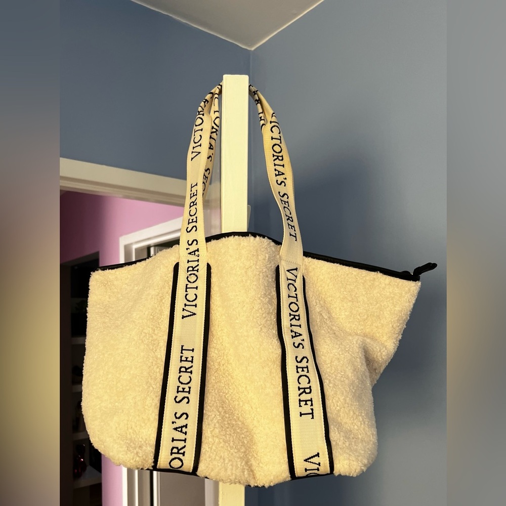 Victoria's Secret Cream Tote with Black Accents